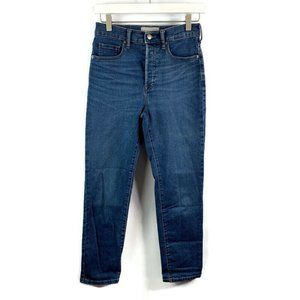 Everlane Womens High Rise Slim Straight Leg Cigarette Blue Jeans 27 Ankle